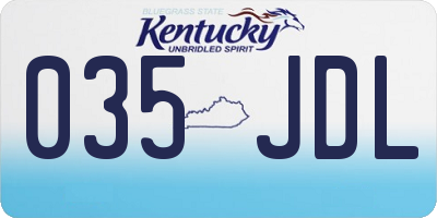 KY license plate 035JDL
