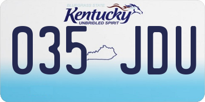 KY license plate 035JDU