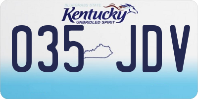 KY license plate 035JDV