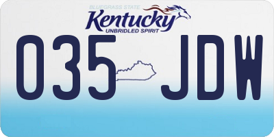 KY license plate 035JDW