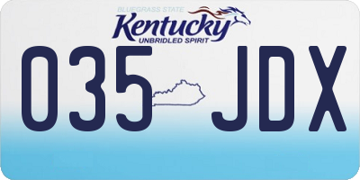 KY license plate 035JDX