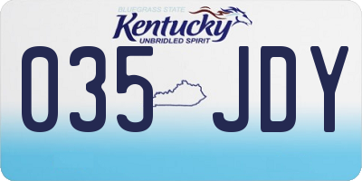 KY license plate 035JDY