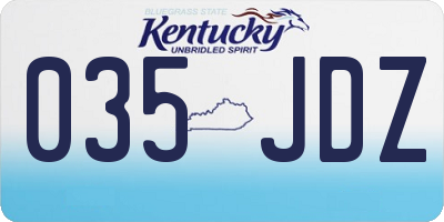 KY license plate 035JDZ
