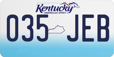 KY license plate 035JEB