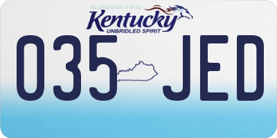 KY license plate 035JED