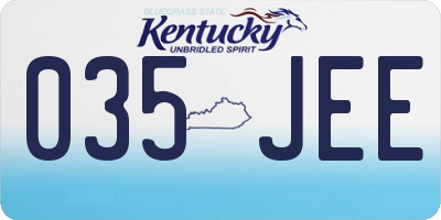 KY license plate 035JEE