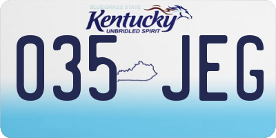 KY license plate 035JEG