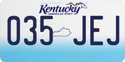 KY license plate 035JEJ