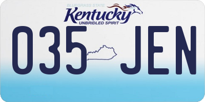 KY license plate 035JEN