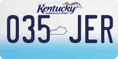 KY license plate 035JER