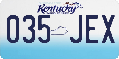 KY license plate 035JEX
