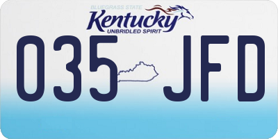 KY license plate 035JFD