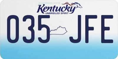 KY license plate 035JFE