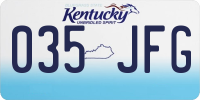KY license plate 035JFG
