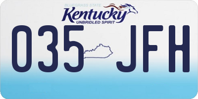 KY license plate 035JFH