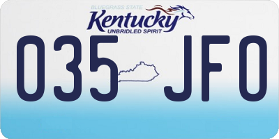 KY license plate 035JFO