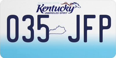 KY license plate 035JFP