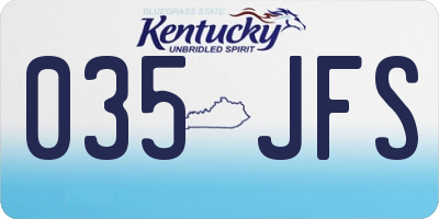 KY license plate 035JFS