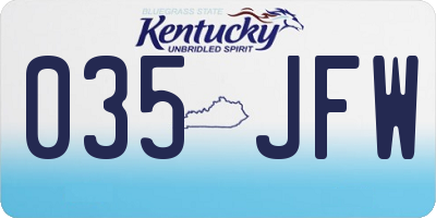 KY license plate 035JFW
