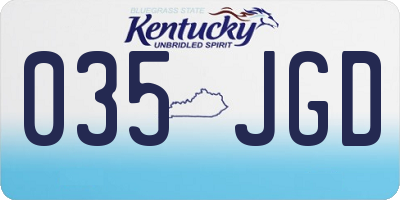 KY license plate 035JGD