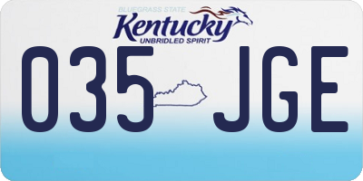 KY license plate 035JGE