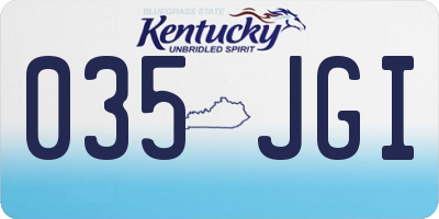 KY license plate 035JGI