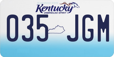 KY license plate 035JGM