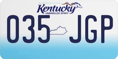 KY license plate 035JGP