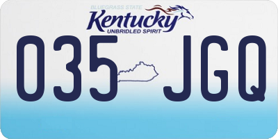 KY license plate 035JGQ