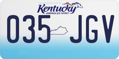 KY license plate 035JGV