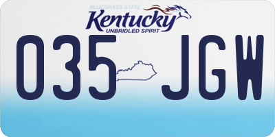 KY license plate 035JGW