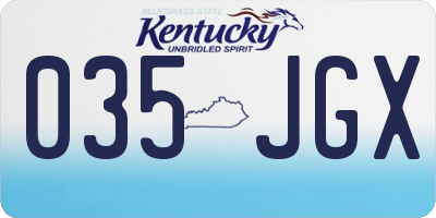KY license plate 035JGX