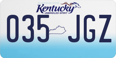 KY license plate 035JGZ