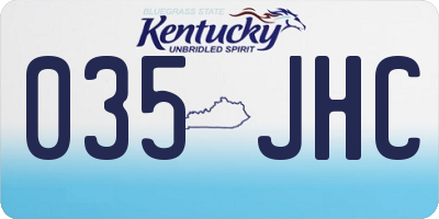 KY license plate 035JHC