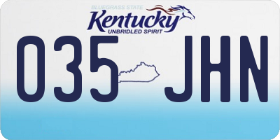 KY license plate 035JHN