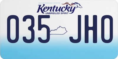 KY license plate 035JHO