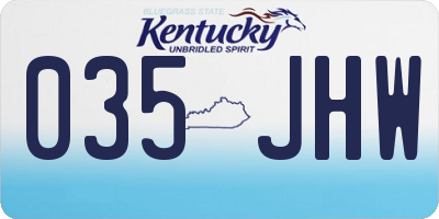 KY license plate 035JHW