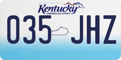 KY license plate 035JHZ