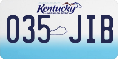 KY license plate 035JIB