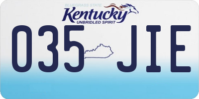 KY license plate 035JIE
