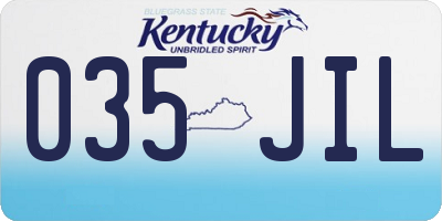KY license plate 035JIL