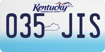 KY license plate 035JIS