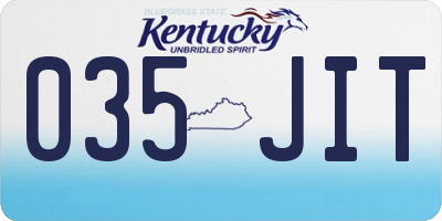 KY license plate 035JIT