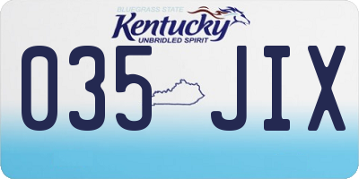 KY license plate 035JIX