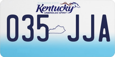 KY license plate 035JJA