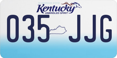 KY license plate 035JJG