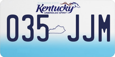 KY license plate 035JJM