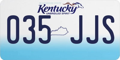 KY license plate 035JJS