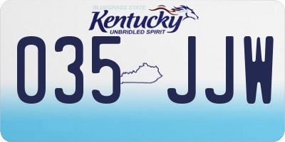 KY license plate 035JJW