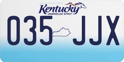 KY license plate 035JJX